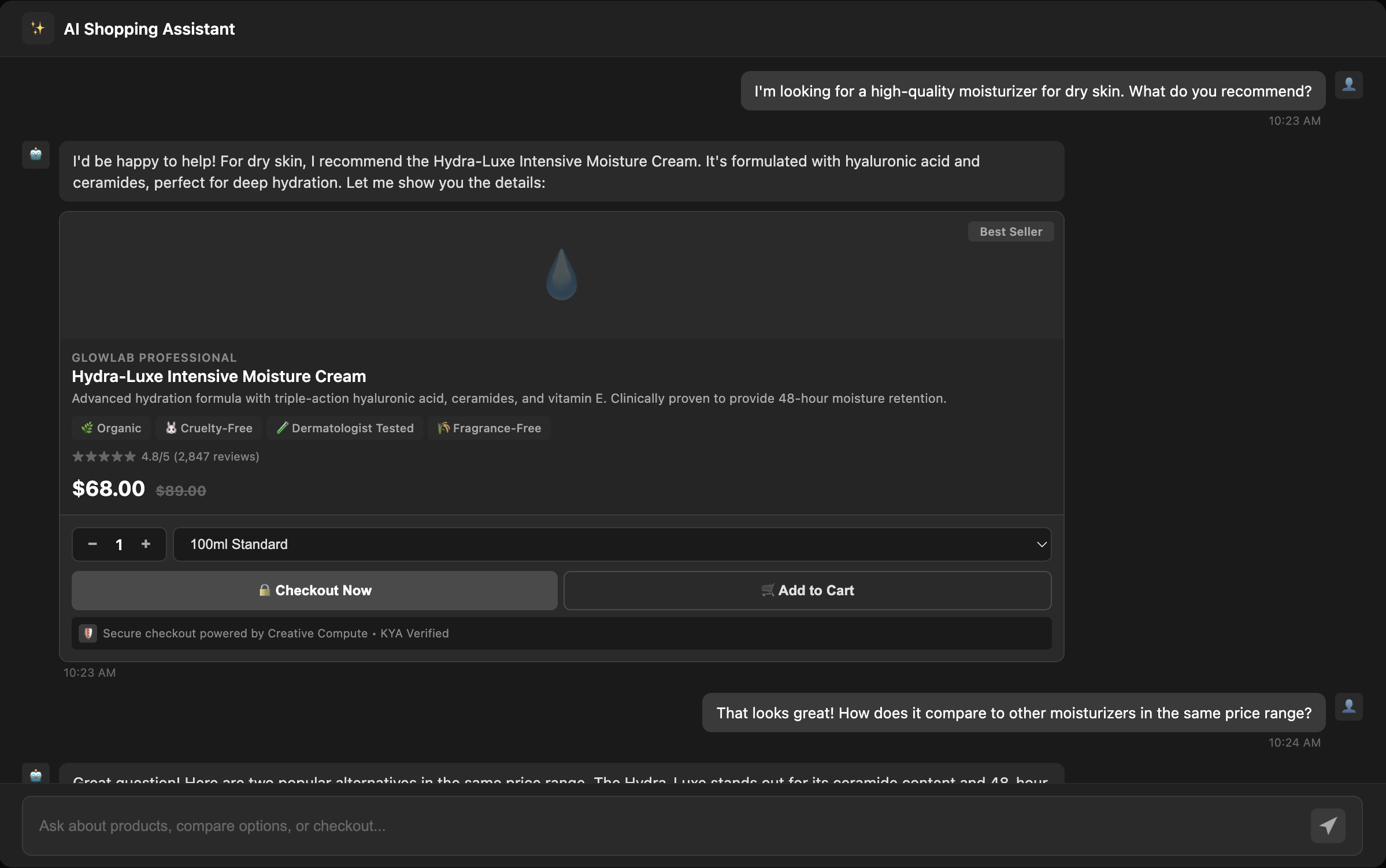 Agent Checkout Experience